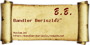 Bandler Beriszló névjegykártya